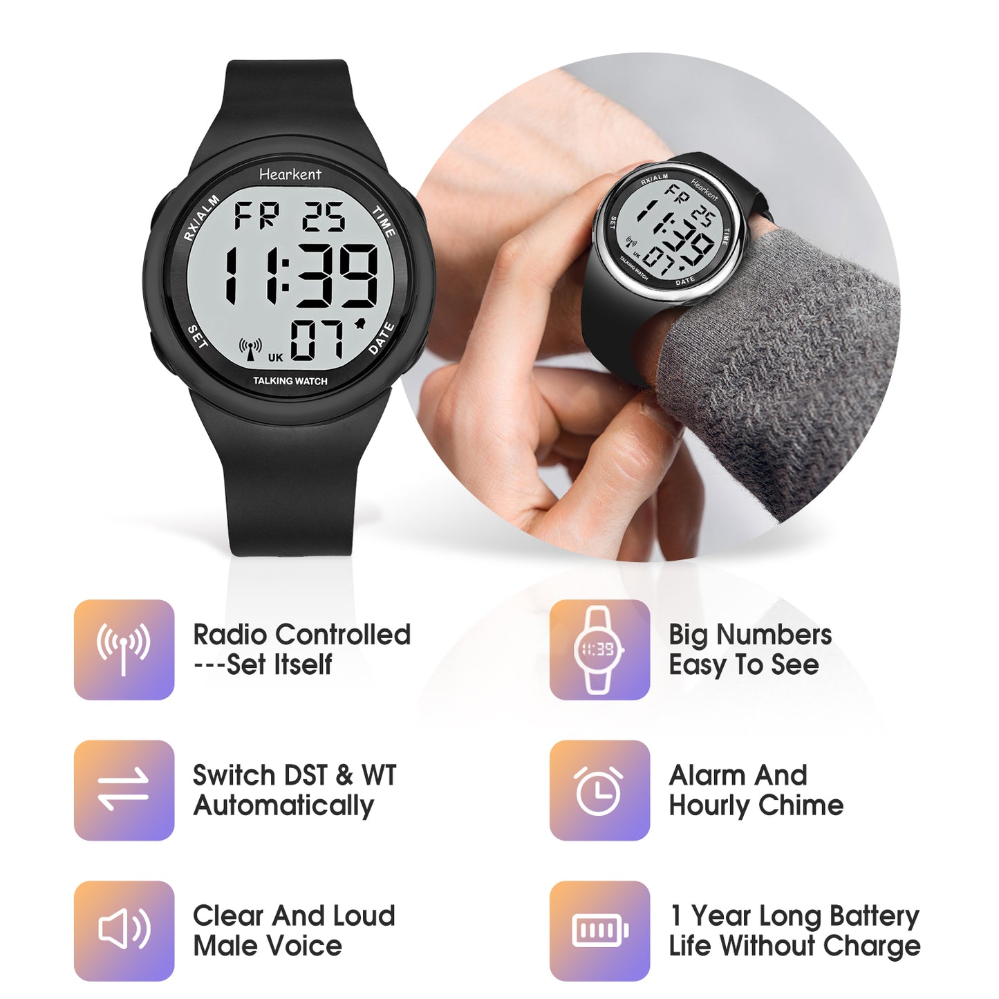 Hearkent Atomic Digital Talking Watch 2105
