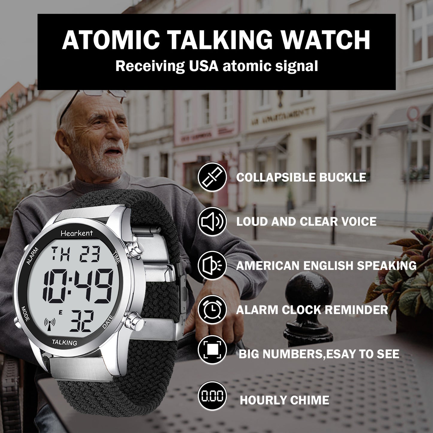 Hearkent Atomic Digital Talking Watch 2306T