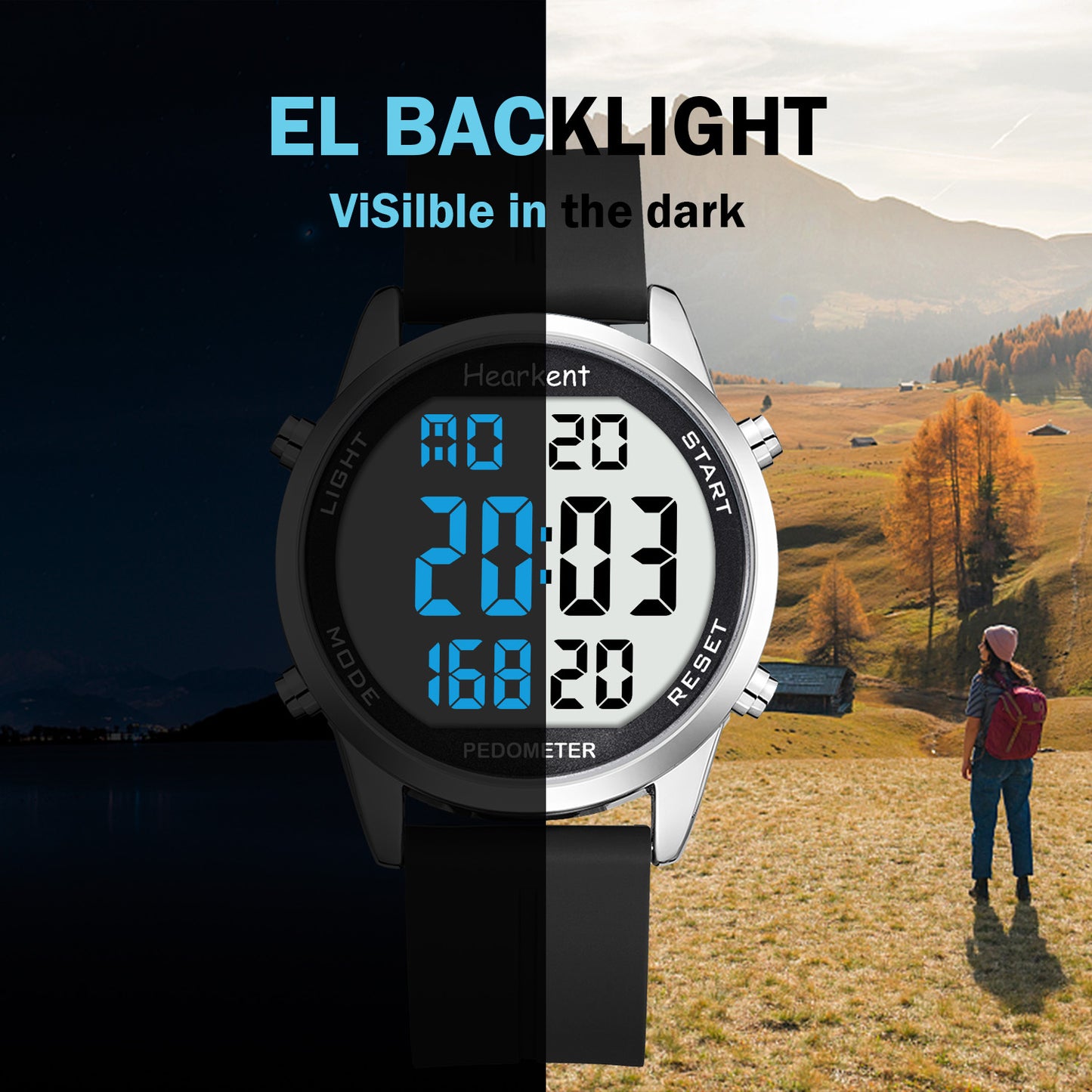 Hearkent Waterproof Pedometer Watch 2306P