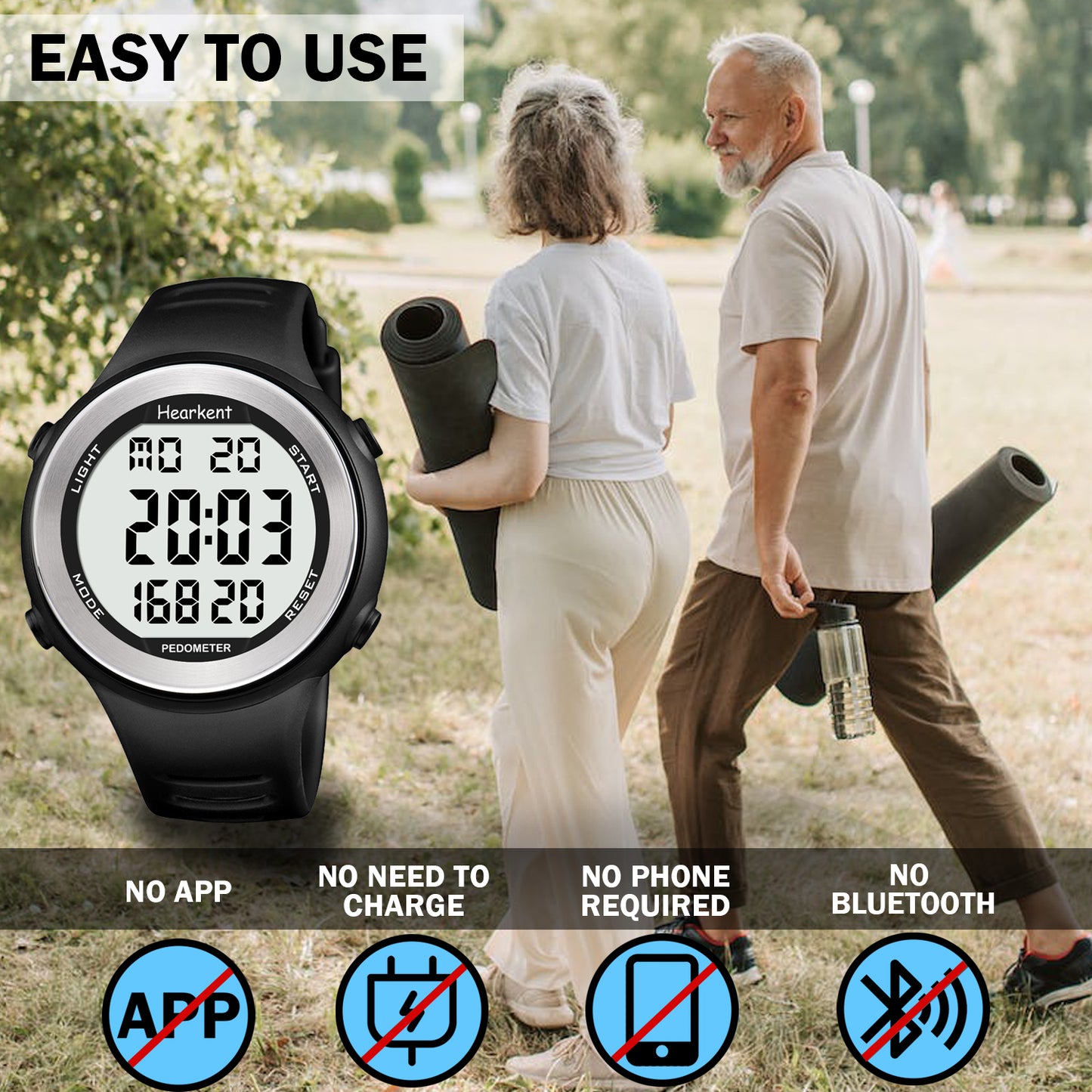 Hearkent Waterproof Pedometer Watch 2308