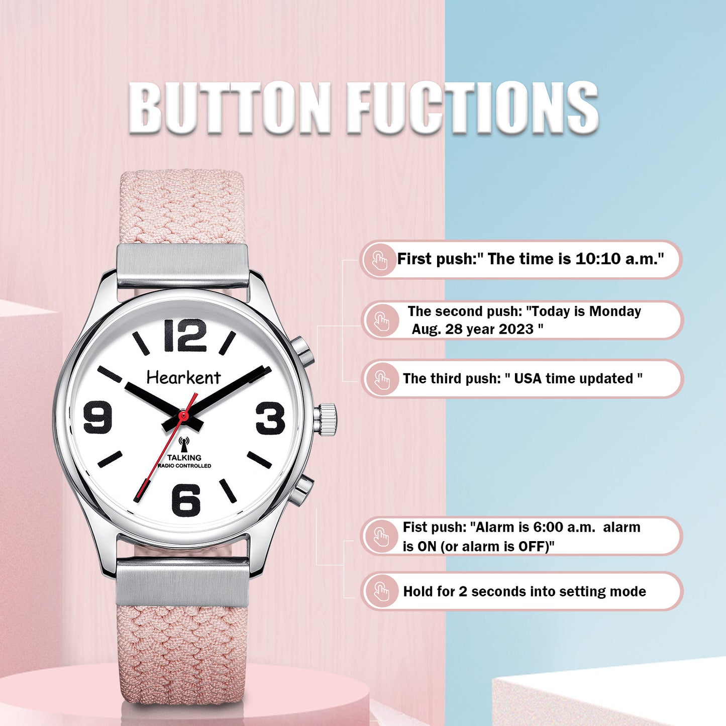 Hearkent Ladies' Atomic Analog Talking Watch 2309L