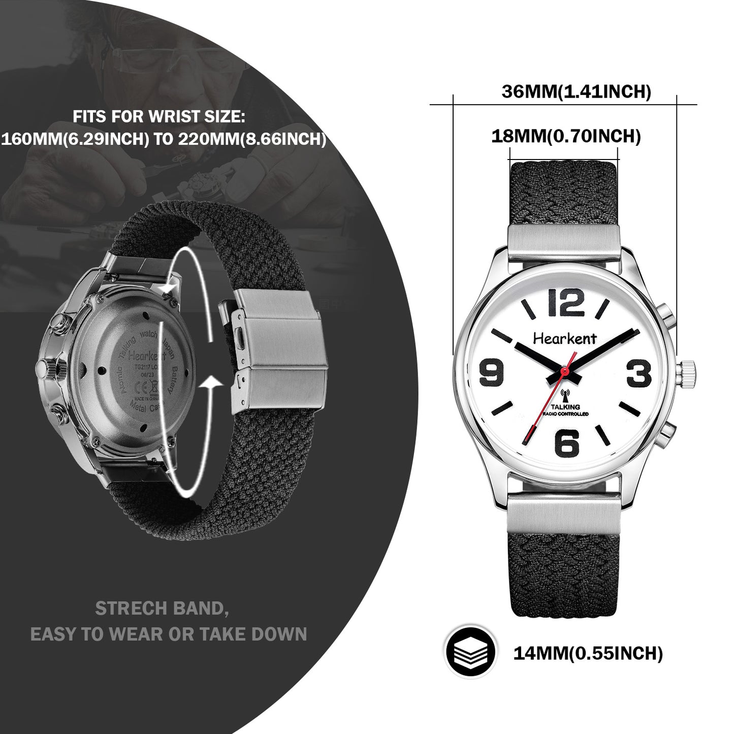Hearkent Ladies' Atomic Analog Talking Watch 2309L