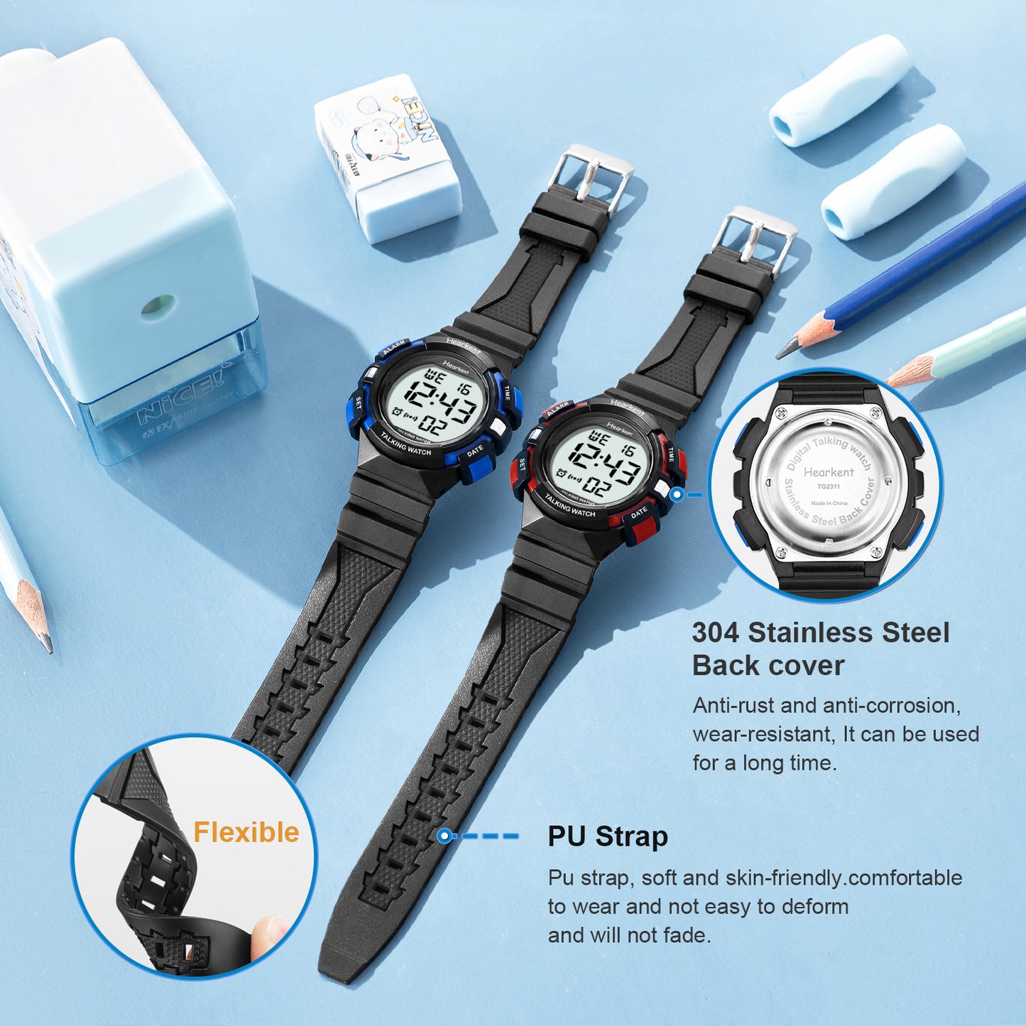 Hearkent Kids' Atomic Digital Talking Watch 2311