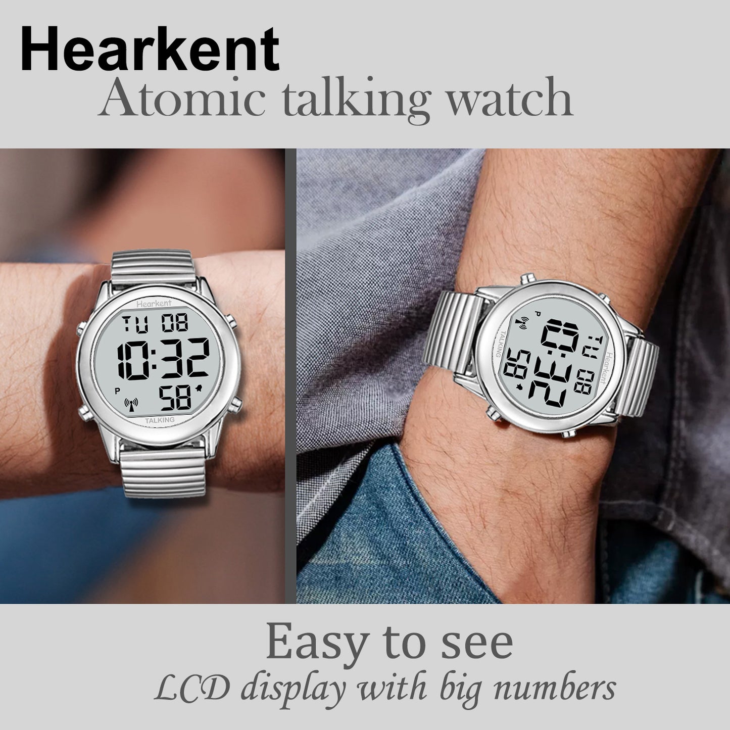 Hearkent Men's Atomic Digital Talking Watch 2117M