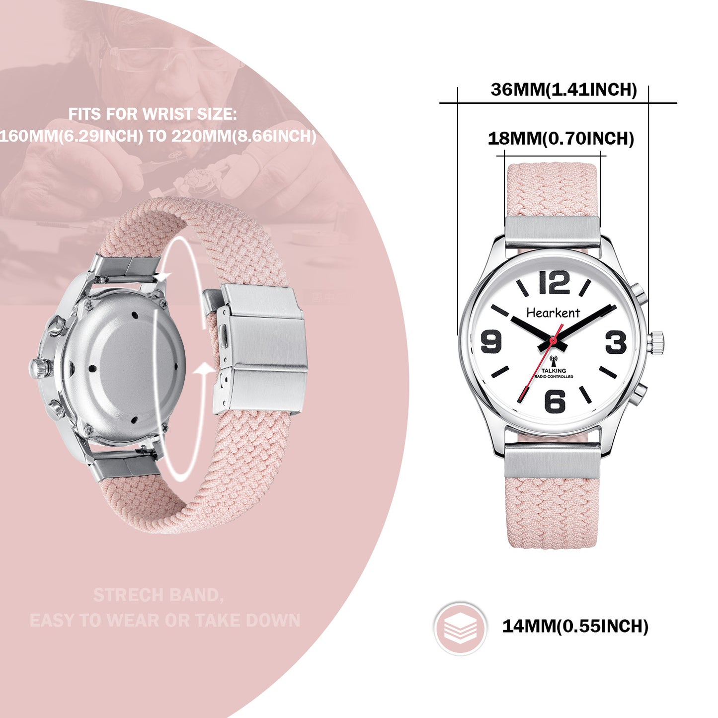 Hearkent Ladies' Atomic Analog Talking Watch 2309L