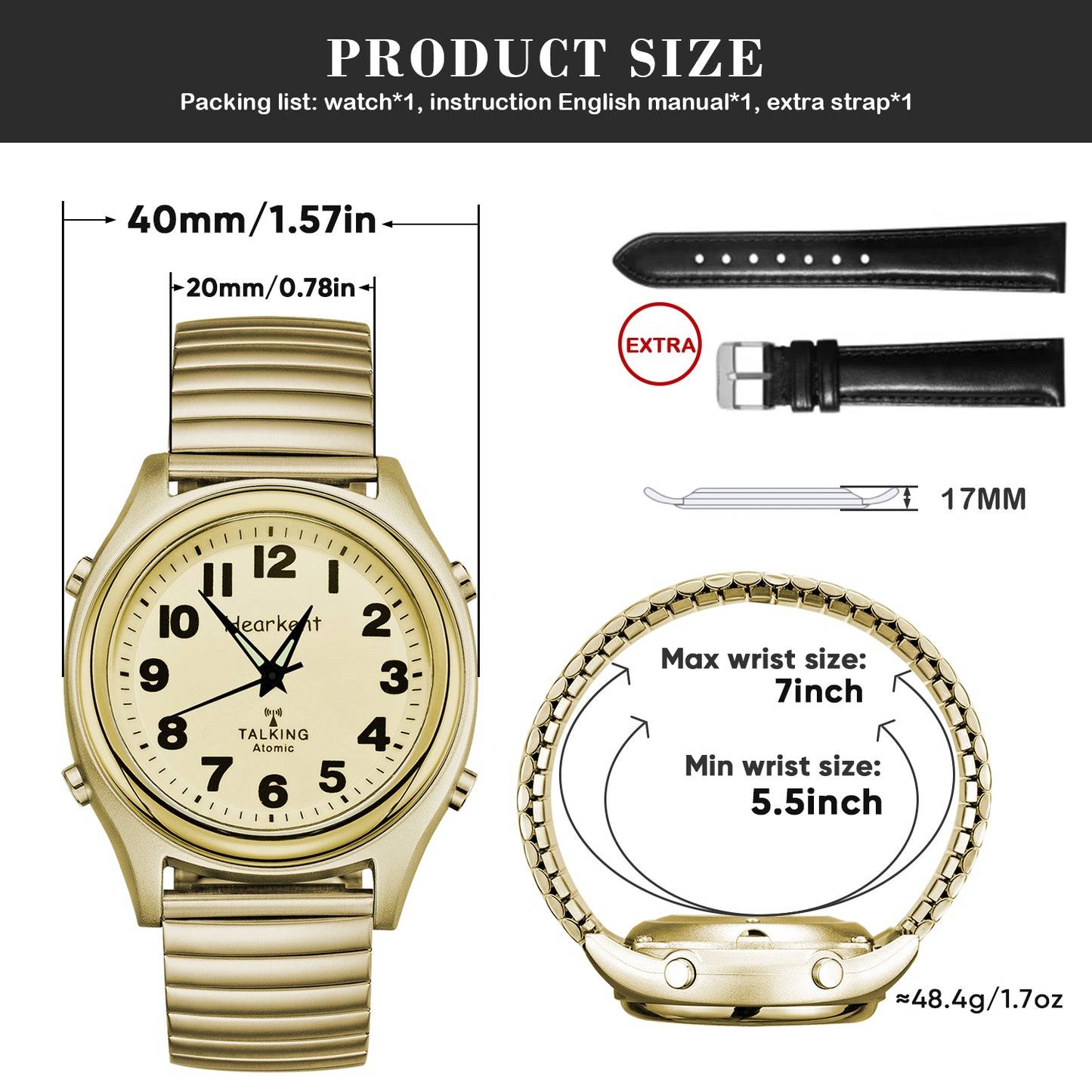 Hearkent Men's Atomic Analog Talking Watch 901M