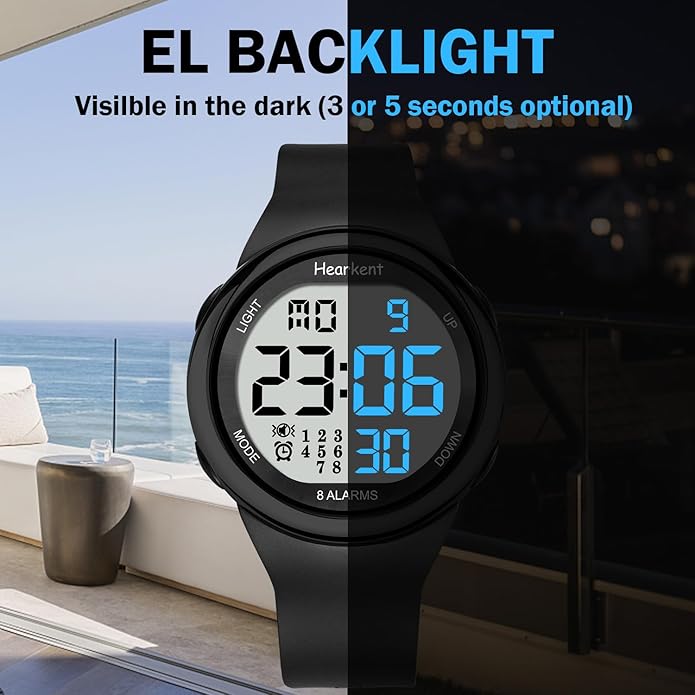 Hearkent Atomic Watch with Vibrating 8 Alarms 2105-8AL
