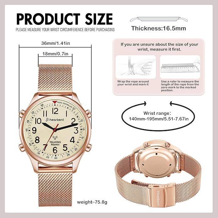 Hearkent Ladies‘ Atomic Analog Talking Watch 2004L