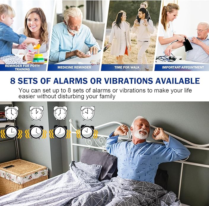 Hearkent Atomic Watch with Vibrating 8 Alarms 2105-8AL