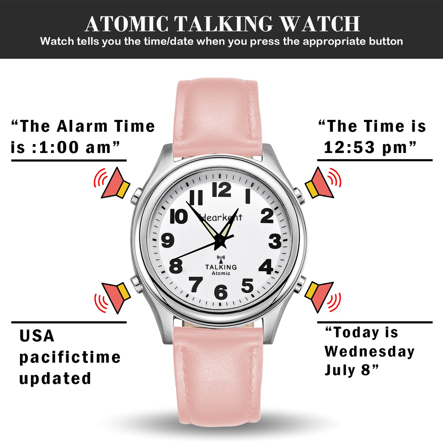 Hearkent Ladies' Atomic Analog Talking Watch 0901L