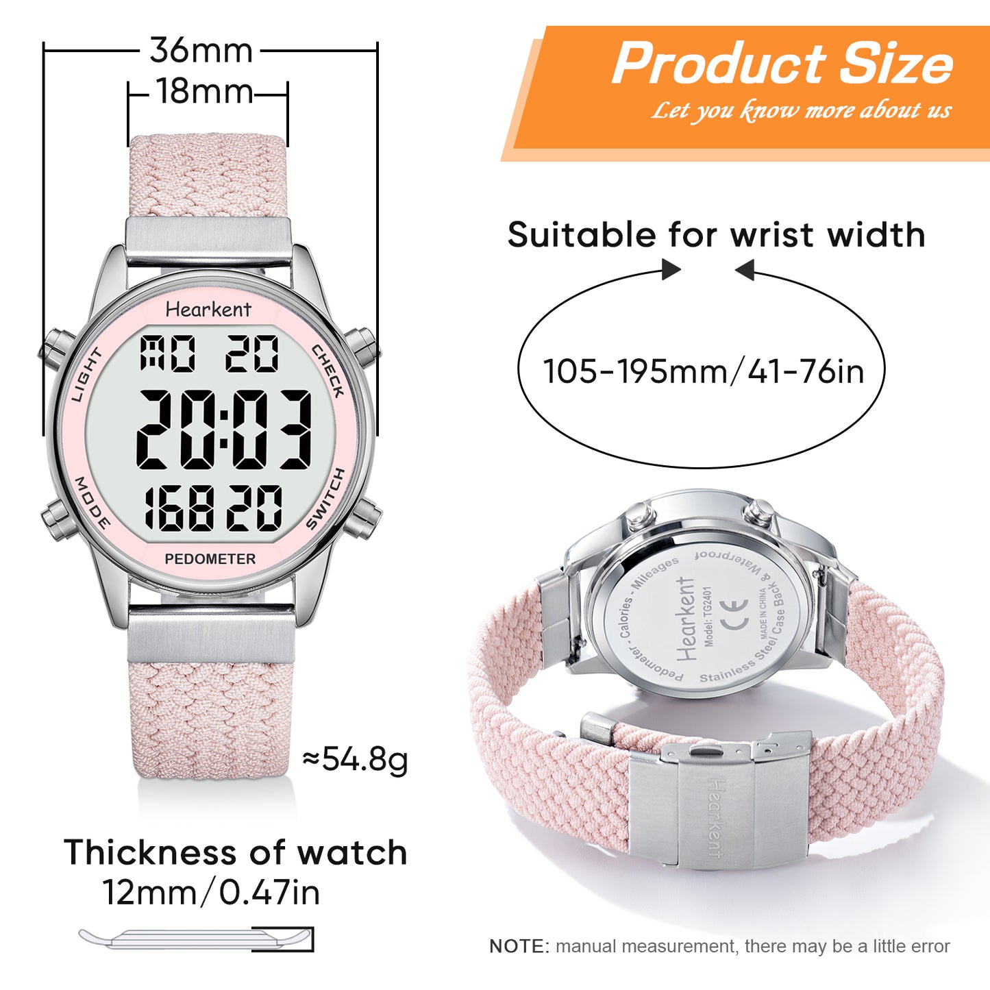 Hearkent Waterproof Pedometer Watch 2401