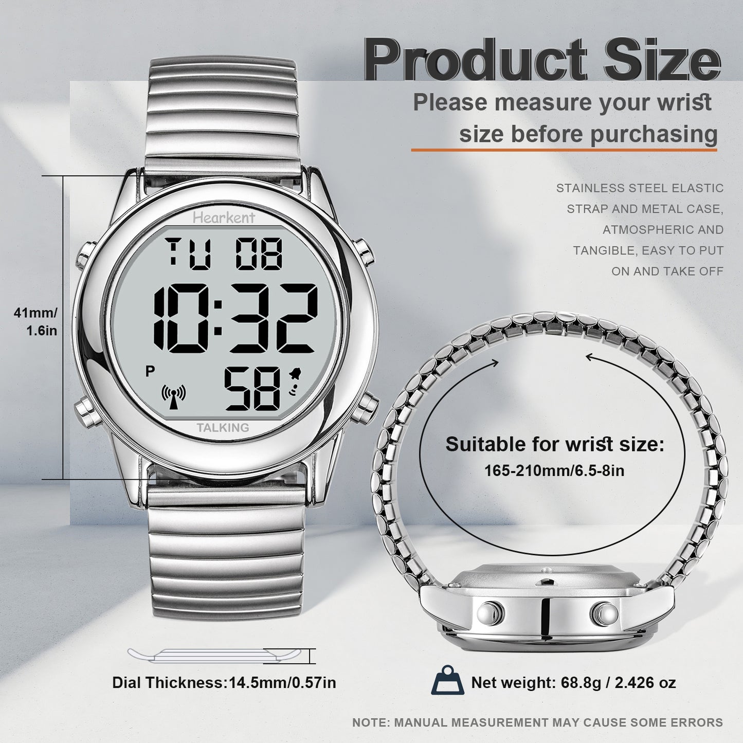 Hearkent Men's Atomic Digital Talking Watch 2117M