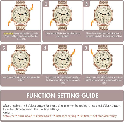 Hearkent Ladies‘ Atomic Analog Talking Watch 2004L